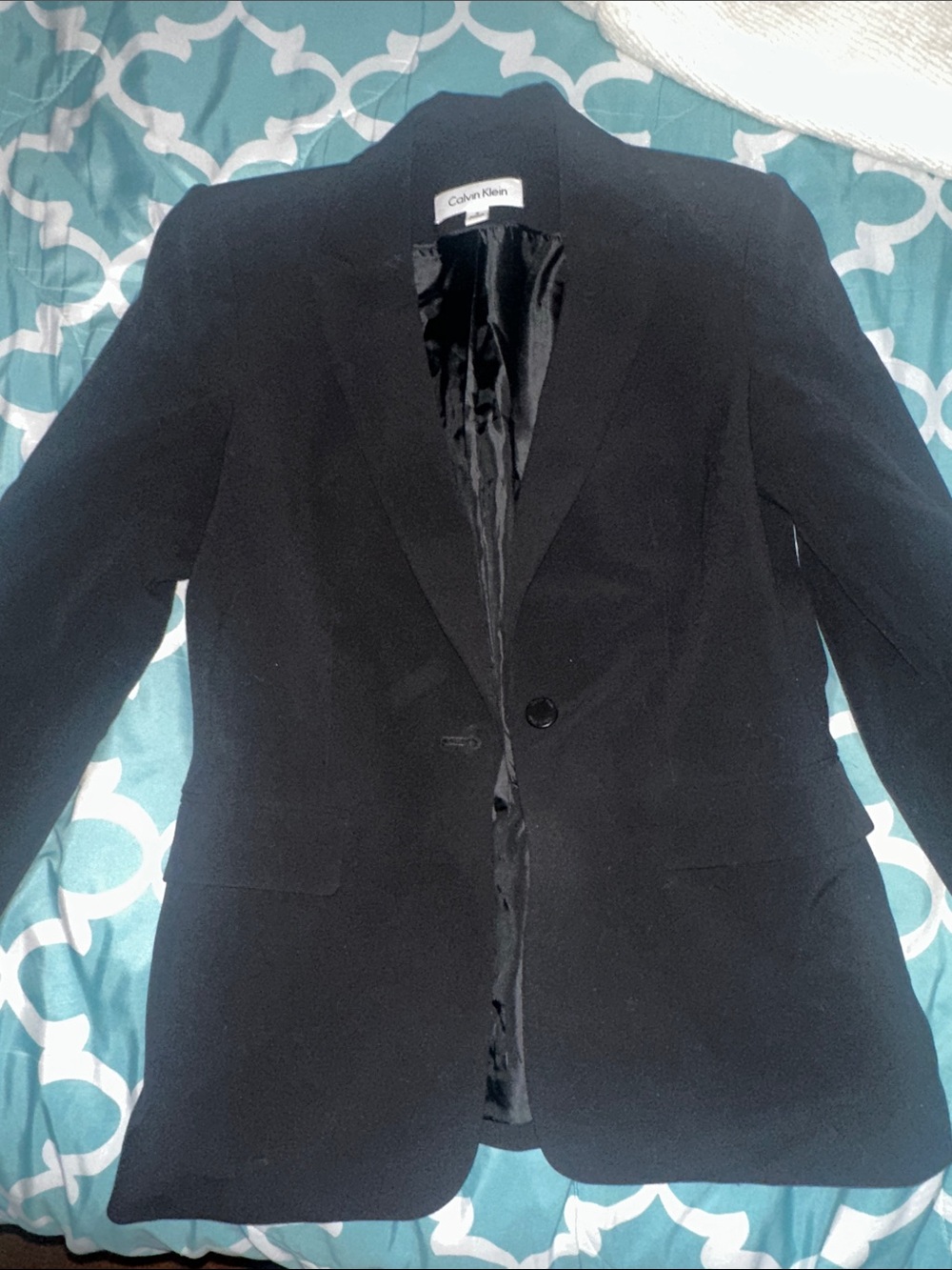 Calvin Klein Black Single-Button Tailored Blazer